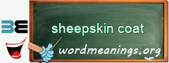 WordMeaning blackboard for sheepskin coat
